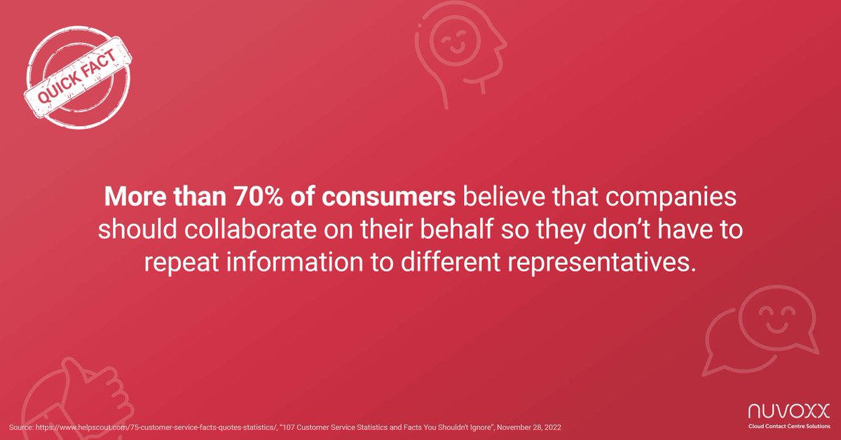 NuVoxx's tweet photo. It's no surprise that customers don't want to repeat themselves when being transferred, or when calling back about a previous inquiry. Keep interactions personalized &amp; seamless with NC3, saving time for your customers and your agents! https://t.co/oEmW7TzDSU https://t.co/yXjRIkDUYa