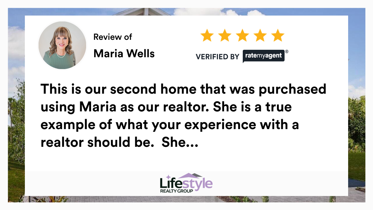 MariaSWells's tweet photo. My latest RateMyAgent review in Stuart.
 BK453658
https://t.co/eTPjuolb6d

...
#ratemyagent #realestate #Lifestyle_Realty_Group https://t.co/EuB4MfSVgB