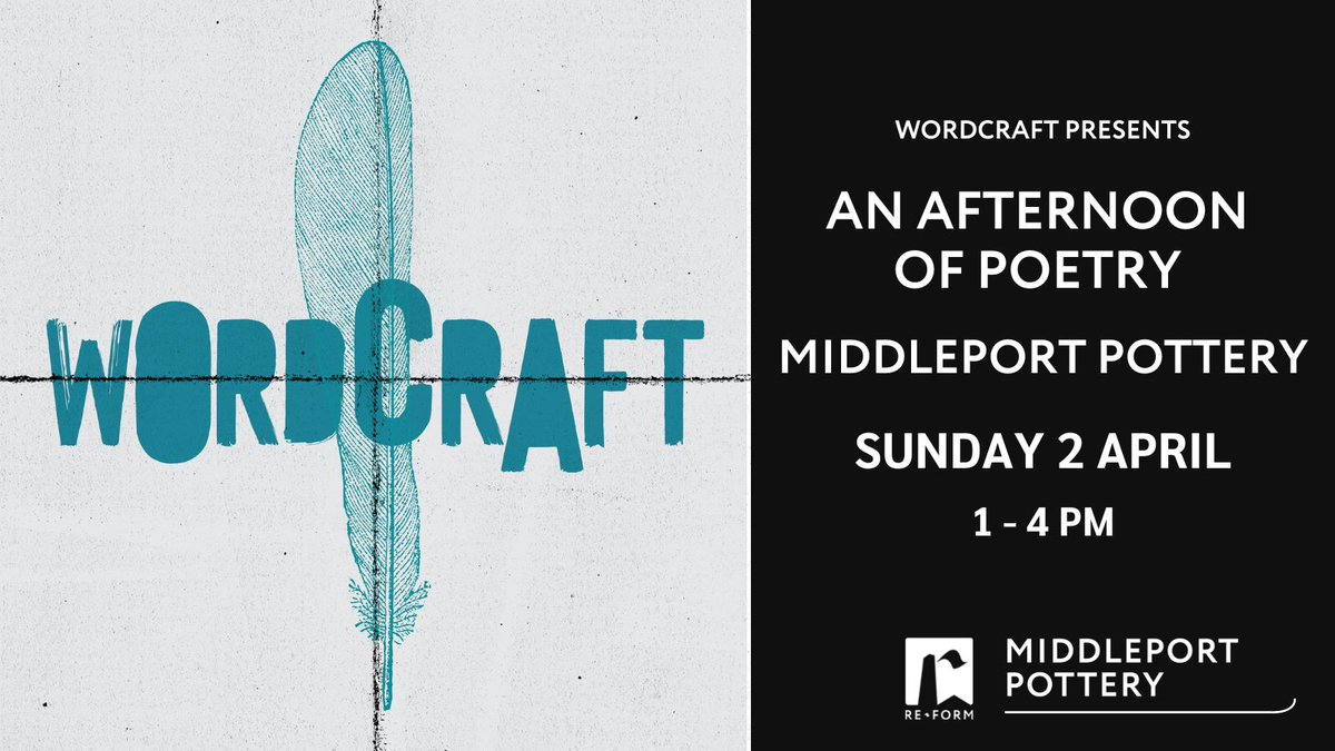 We're very excited to launch a new Sunday series of poetry  at Middleport Pottery with partners <a href="/WordCraftPoetry/">WordCraft</a> Tickets £5 available now for the first event on 2 April 1-4pm. Bar and refreshments available. To book: middleport-pottery.arttickets.org.uk #poetry #whatsonstoke #performance