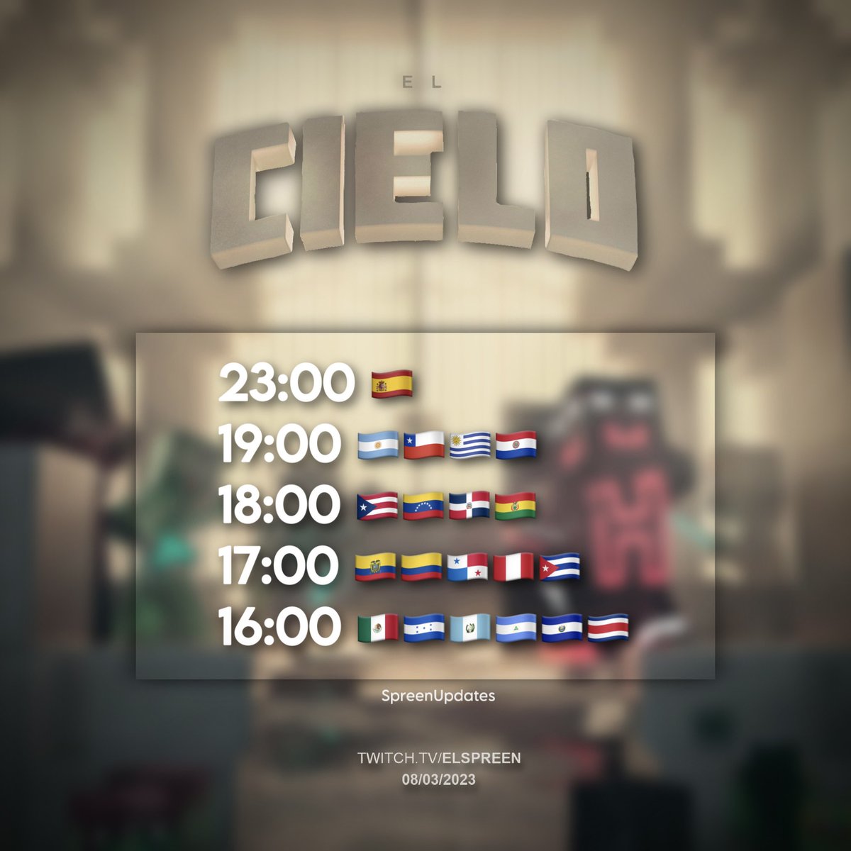 SpreenUpdates's tweet photo. ⏰📢 | Les dejamos los horarios del evento "EL CIELO" que Spreen estara realizando el dia de hoy! https://t.co/2u89Cmy9MZ