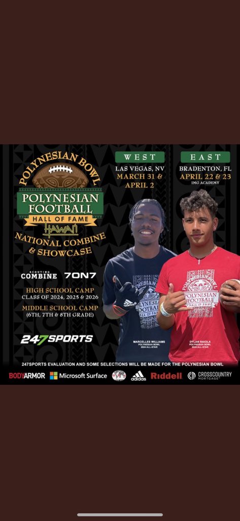 Willie13__'s tweet photo. Blessed to be Invited to the @polynesiabowl combine held in Bradenton, Fl. Looking forward to showcases my talent https://t.co/x9j0lQze1x