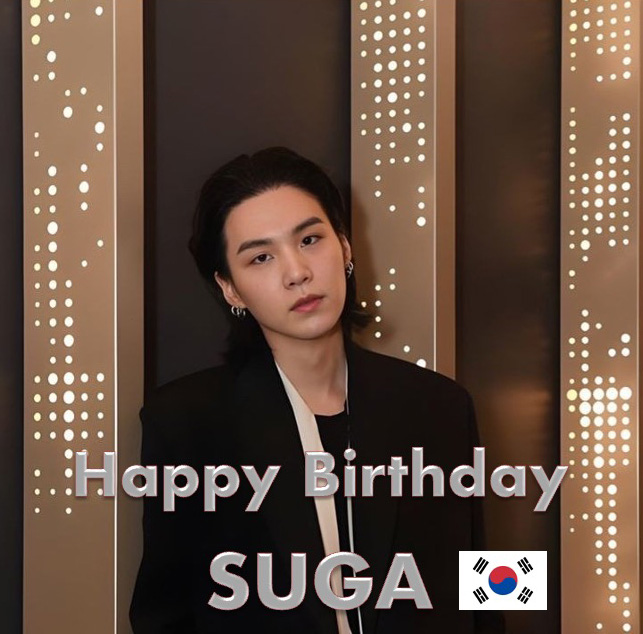 World Music Awards (@WORLDMUSICAWARD) on Twitter photo 2023-03-08 16:10:49 Happy 30th birthday to the gorgeous, multi talented #Suga, an amazing Rapper, a record-breaking Soloist, a very talented songwriter, a Fashion Icon and one of the world's best Producers!๐๐ฅณ๐3โฃ0โฃ๐๐๐๐๐
#HappyBirthdaySuga!
#HappySUGADay
#SUGADAY
#BTSSUGA
#BTS Happy 30th birthday to the gorgeous, multi talented #Suga, an amazing Rapper, a record-breaking Soloist, a very talented songwriter, a Fashion Icon and one of the world's best Producers!๐๐ฅณ๐3โฃ0โฃ๐๐๐๐๐
#HappyBirthdaySuga!
#HappySUGADay
#SUGADAY
#BTSSUGA
#BTS