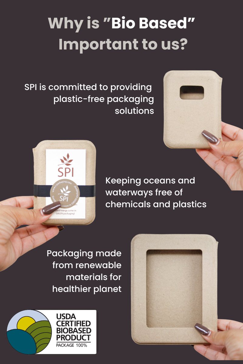 Happy to celebrate National BioBased Products day! SPI is committed to providing plastic-free and 100% biobased molded pulp packaging solutions! #celebratebiobased  #biobasedproductsday