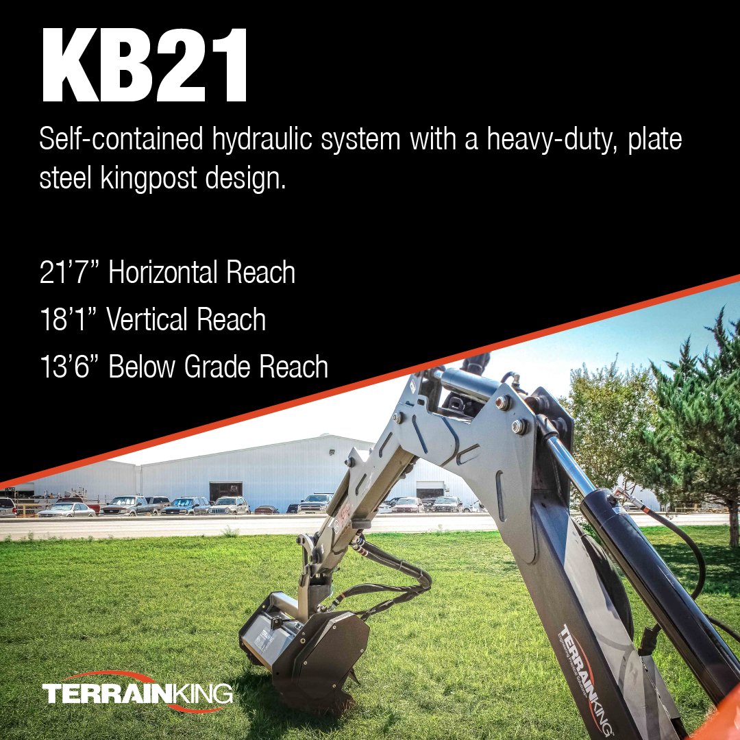 AlamoGroupTX's tweet photo. The KB21 includes a self-contained hydraulic system.
This is a mid-mount boom mower that has a low center of gravity with various cutting heads available.
With a horizontal reach of 21ft 7in, this boom is ideal for mowing over guardrails and barriers.
#AlamoGroupTexas #BoomMower https://t.co/1dausfa4O6
