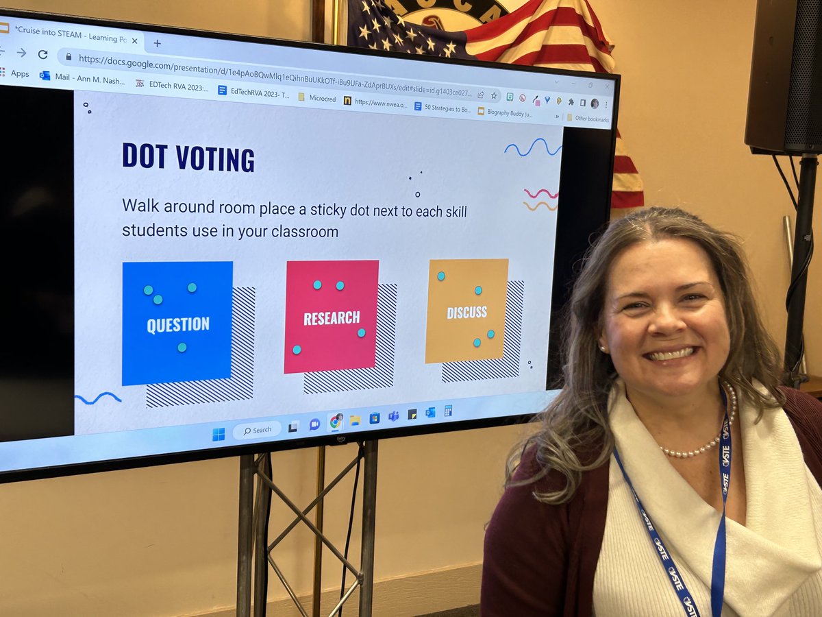 NDubs2017's tweet image. Dr ⁦@amnash⁩ rocking out her session at #EdTechRVA2023! ⁦@HCPS_Innovates⁩