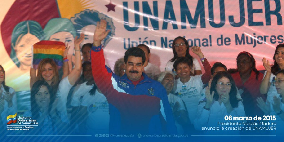 #Efemérides || Se cumplen 8 años de la creación de Unamujer, fuerza feminista que tiene por objetivo defender los derechos a la vida, la igualdad y la libertad de la mujer venezolana para fortalecer el Socialismo Bolivariano. #8Mar #ChávezFeminista