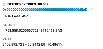 #tehMovement WON'T STOP!🤖

In less than 15 minutes, MORE THAN 1,500,000 $BAG have been burned🔥

That's more than $32,000 that were burned to guarantee our community a WL spot for teh most anticipated, AI based #NFT launch!

Are you ready for adoption? Are you ready for #tehBag?