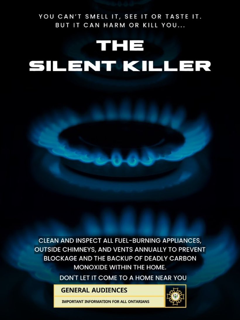 Are YOU #CarbonMonoxide (CO) aware #HamOnt? Unfortunately, over 65% of all carbon monoxide deaths and injuries, in Ontario, occur in residential homes. Protect yourself from the #SilentKiller. Install a working #CO alarm outside of all sleeping areas in your home.

#StrongForYou