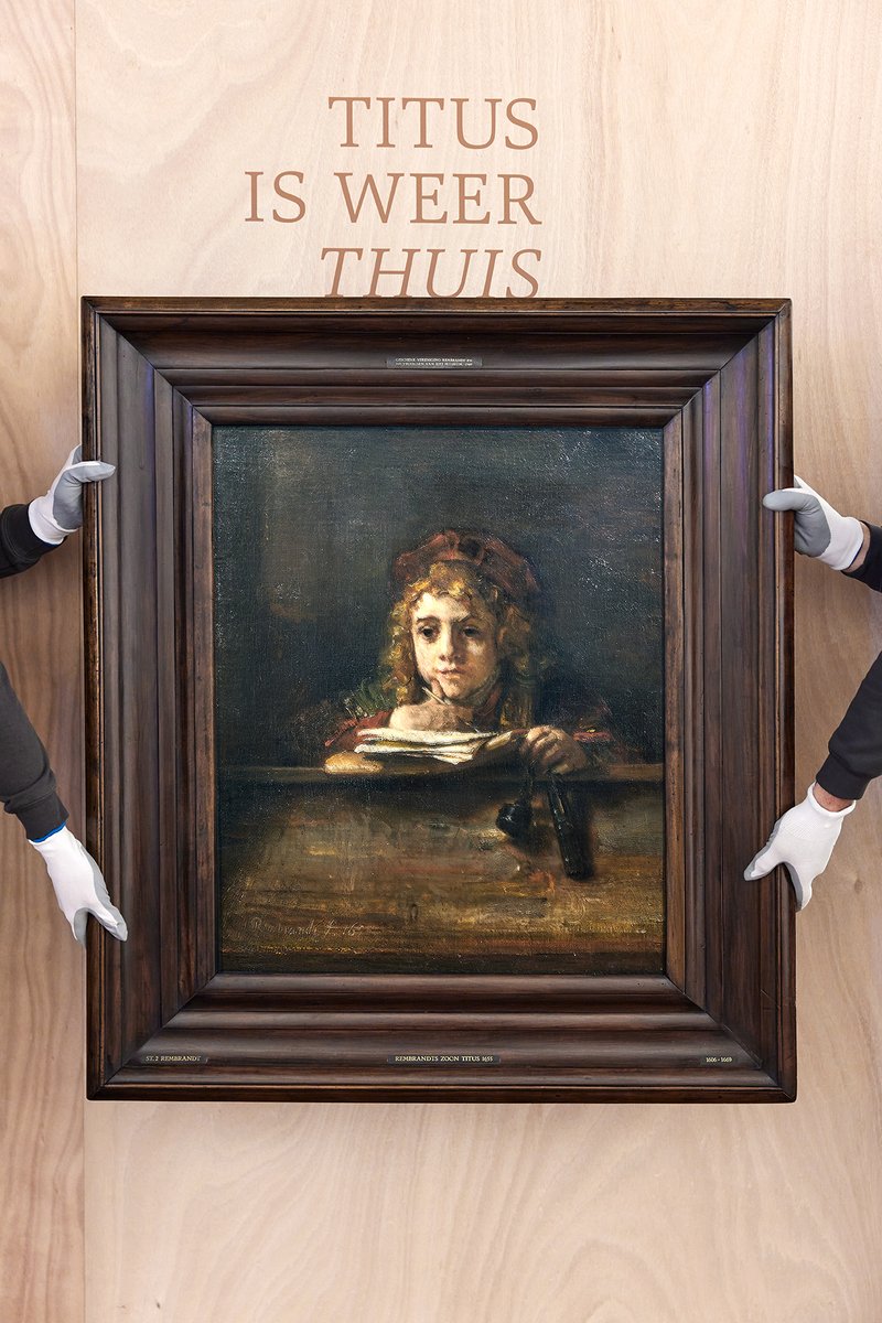 Rembrandt's portrait of his young son Titus will be on view in the renewed Museum Rembrandthuis. ‘Titus Returns Home’ is made possible thanks to the ‘Buitenkans’-project of the Turing Foundation and the @VRembrandt and thanks to the lender @Boijmans