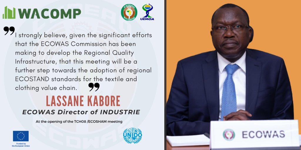 "Once developed,these #standards can be used to ↗️regional technical #regulations, the implementation of which will contribute to the progressive❌of non-tariff⛔️🚧to #trade in goods, as recommended by the <a href="/AfCFTA/">AfCFTA Secretariat Official</a>", said  <a href="/EcowasIndustry/">ECOWAS Directorate of Industry</a> Director, opening the ECOSHAM THC8 meeting