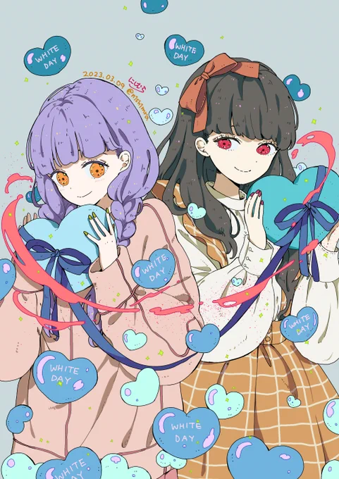 Happy White Day 大好きなあなたに めいっぱいのお返しを  #ホワイトデー #創作百合 #Illustration