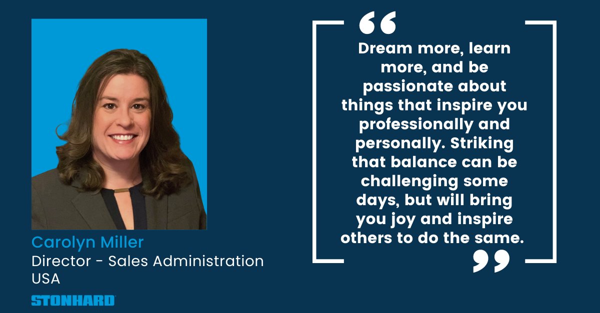 Today Stonhard celebrates International Women's Day. All month long we are celebrating the women of Stonhard by featuring them here.

Carolyn Miller says advice given to her by a former coach was especially valuable to her.  

#womenshistorymonth #iwd2023 #womenempoweringwomen