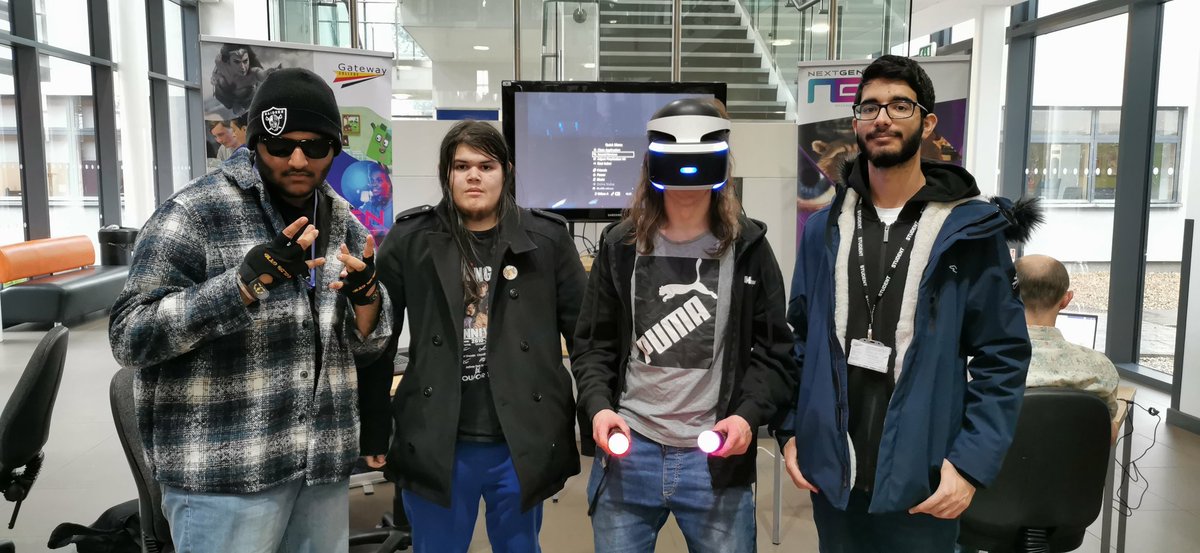 These crazy Next Gen Games Animation and VFX dude's, with @AbsoluteGoon Thanks for helping set up for Open Evening! #morethanacollege #gamesdesign #futureworkforce #gatewaycollege