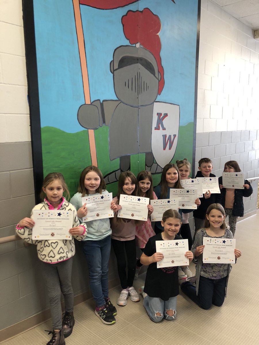 Congrats to our students who supported and entered our VFW Auxiliary contest! “My American Hero” #whatmakeskwgreat 🇺🇸 <a href="/kwpublicschools/">K-W Public Schools</a>
