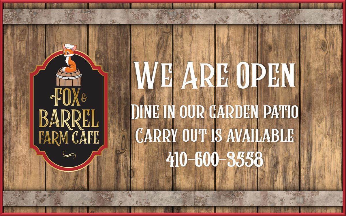 FoxnBarrel's tweet photo. Our dining room is open &amp; ready to serve you! Stop by our local Ellicott City restaurant for lunch or dinner. Or we serve a breakfast menu all day long, too. 
#localrestaurant #ECMD #EllicottCityMD #lunch #dinner #breakfast https://t.co/GDXfhgMnIS