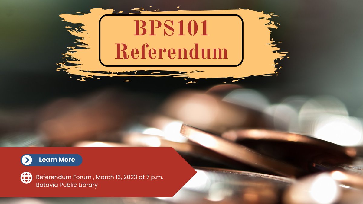 BPS101 (@bps101) on Twitter photo The League of Women Voters of Central Kane County is hosting a public forum on the BPS101 Referendum on the April 4th ballot. It will be held at <a href="/BataviaPL/">BataviaPublicLibrary</a> on March 13 at 7:00 PM. Reps from both sides of the issue along with BPS101 staff will be available for questions. The League of Women Voters of Central Kane County is hosting a public forum on the BPS101 Referendum on the April 4th ballot. It will be held at <a href="/BataviaPL/">BataviaPublicLibrary</a> on March 13 at 7:00 PM. Reps from both sides of the issue along with BPS101 staff will be available for questions.