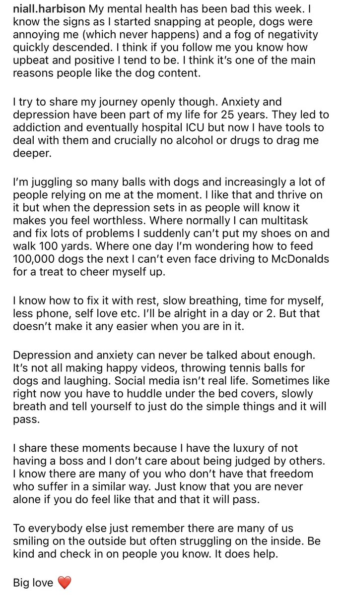 My mental health has not been great this last few days. 

Big love from me and Tina and hopefully this might help even 1 person struggling out there. 🥰🙏