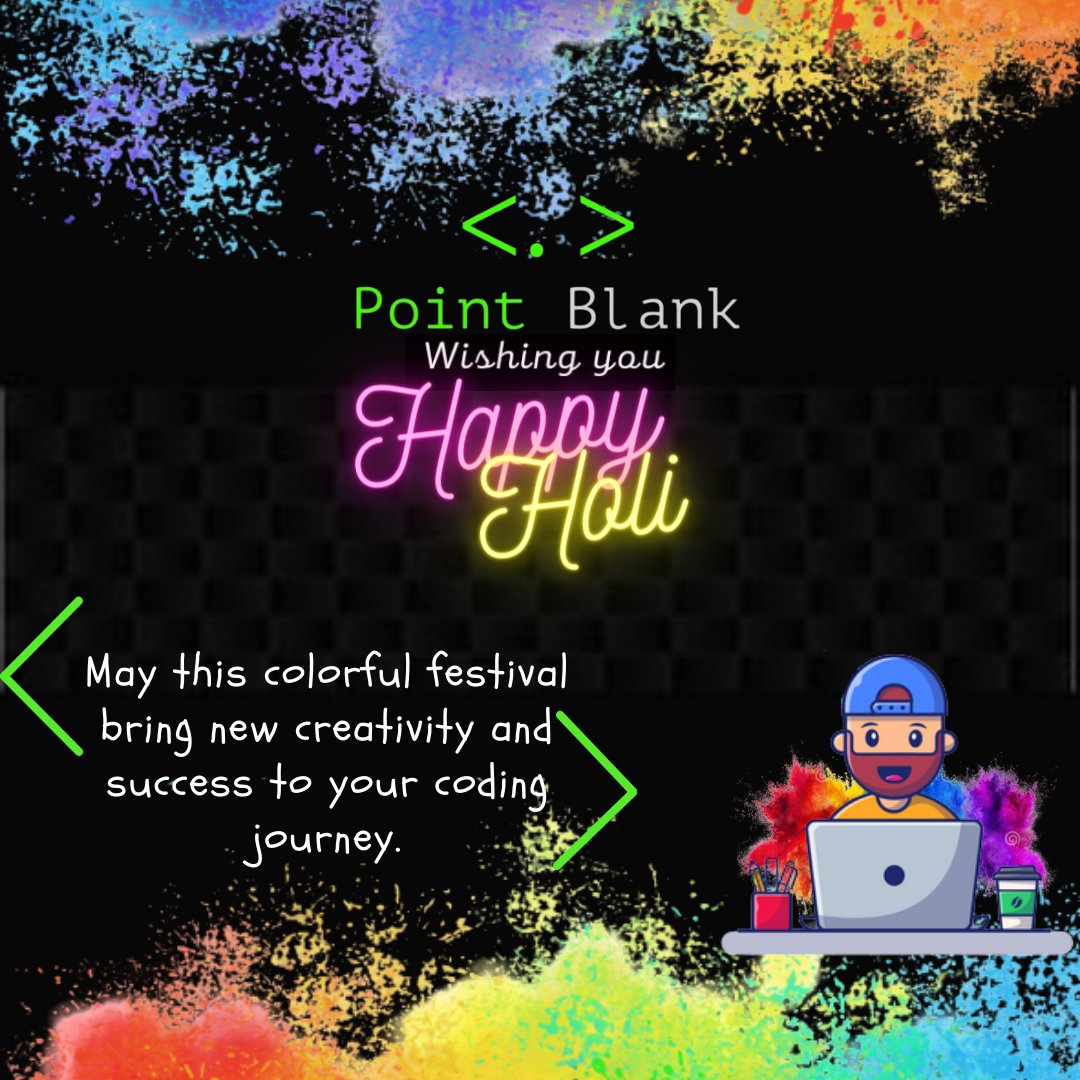 pointblank_dsce's tweet photo. Happy Holi to all Coders <. > https://t.co/Iuk1pXViuF