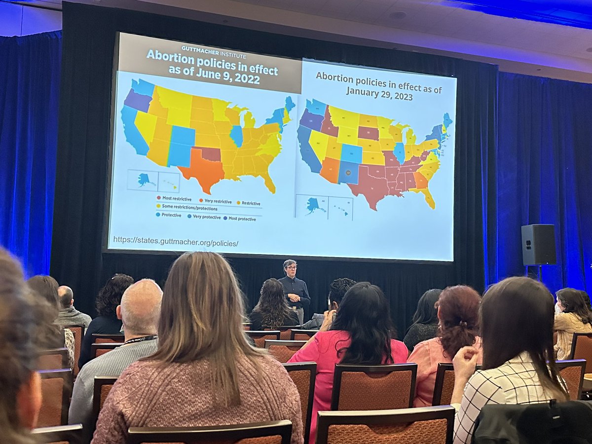 Important session by Lin-Fan Wang, MD, MPH and college student Myra Bajwa about the change in abortion rights landscape before and after the Dobbs decision. Also important to note that IHS, as a federal program, has never allowed abortion in any state. #SAHM23