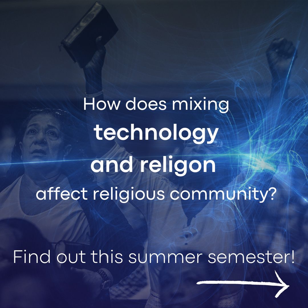 g_netheology's tweet photo. How does mixing technology and religion affect religious community? We will discuss this and other questions this upcoming semester with @heidiacampbell and @J_Froeh in our seminar: "From #DigitalReligion to #DigitalTheology: Understanding Religion in a #TechnologicalSociety." https://t.co/Bpmb7apQjk
