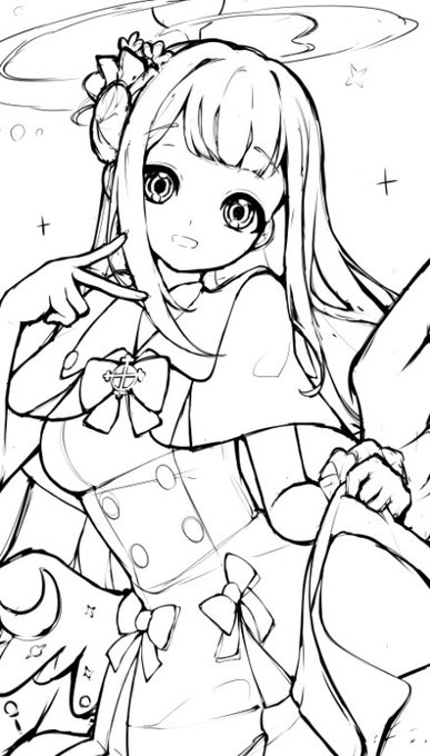 このミカ可愛いけど似てないから線画できない😢 