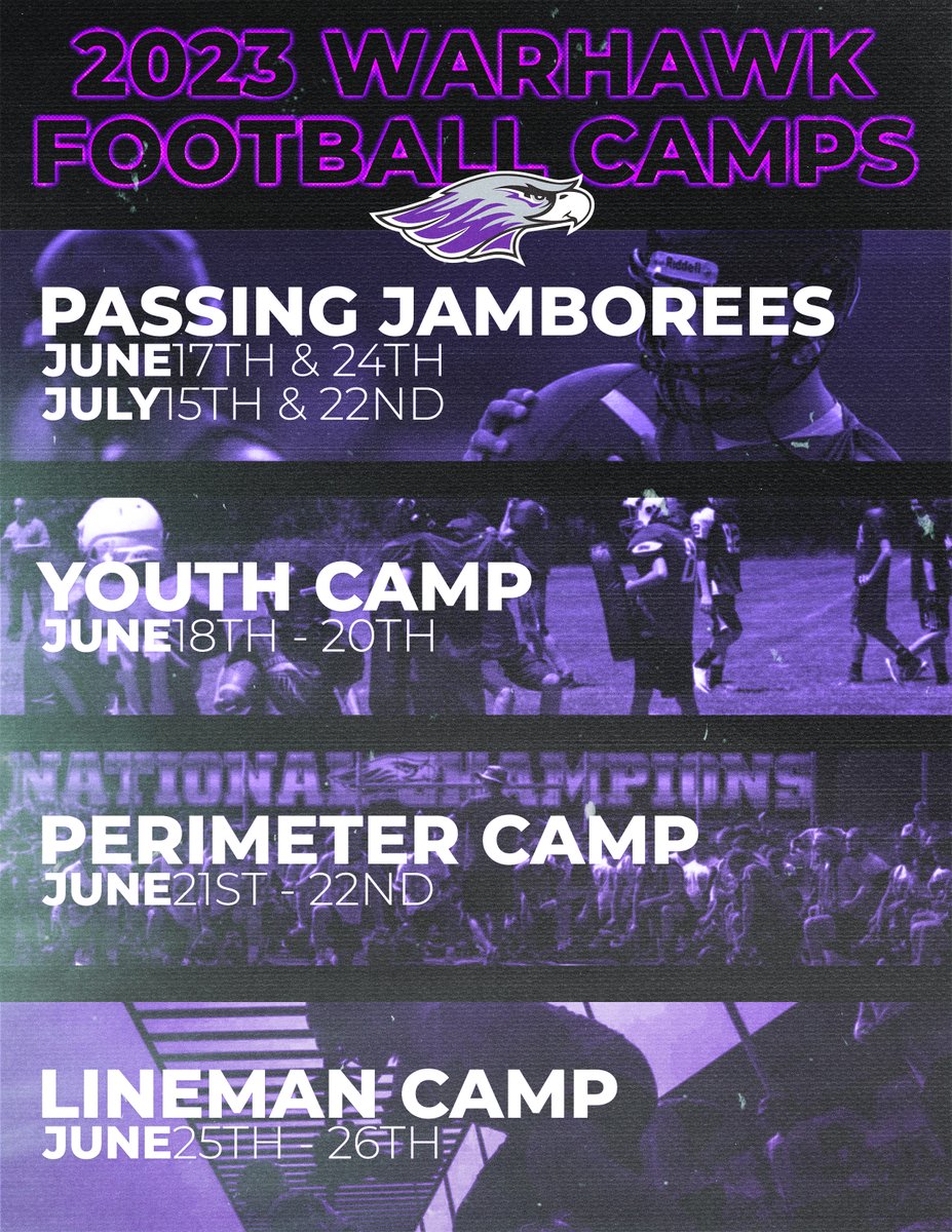 WarhawkFootball's tweet photo. There are some great opportunities this summer on our campus! 

Hope to see you there! 

For more information: https://t.co/heDHW5PoyD https://t.co/qiVQampfU1