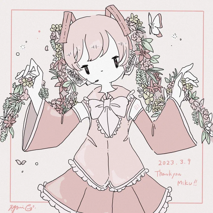 #ミクの日2023 
いつもありがとう🌸🤍 