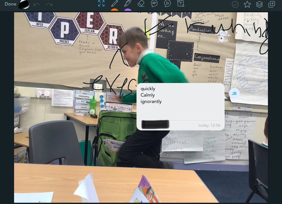 We love using <a href="/Showbie/">Showbie</a> to support and enhance our learning. Today doing some verb and adverb work.