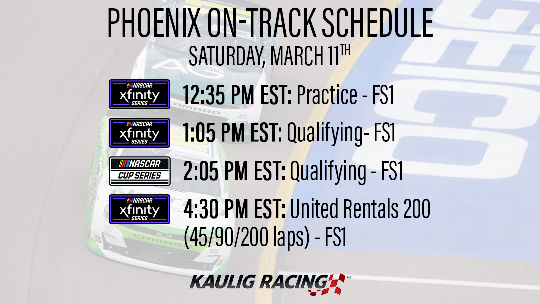 KauligRacing's tweet image. Busy day at @phoenixraceway... stay tuned in to @FS1 to not miss any action!

#UnitedRentals200 | #UnitedRentals500