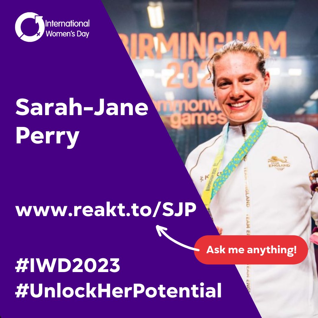 Excited to be involved with #UnlockHerPotential for #InternationalWomensDay - connecting YOU with pro sportswomen. Ask me questions about my sports journey; ask me for advice on your game; ask me for an inspirational quote - it’s up to you! reakt.to/SJP
