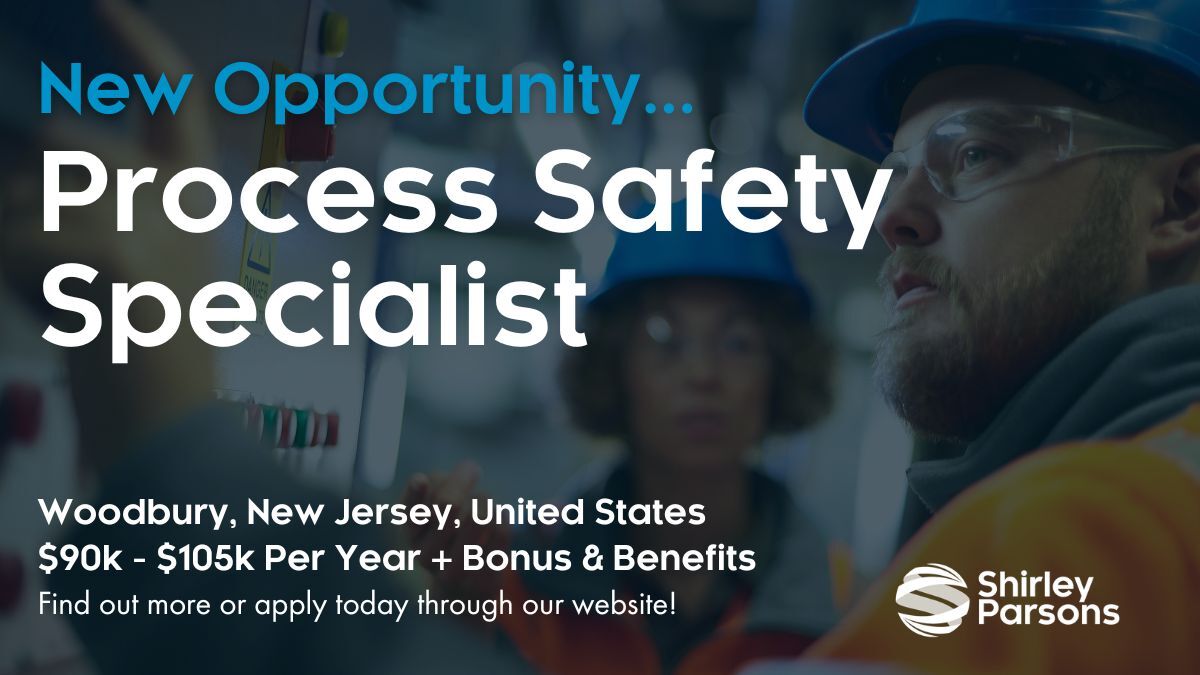 An international manufacturing organization is looking to appoint a Process Safety Specialist to support the PSM function at their manufacturing and R&amp;D facility in the Woodbury, NJ area. 

Apply here: bit.ly/3FadweP

#jobs #vacancy #healthandsafety