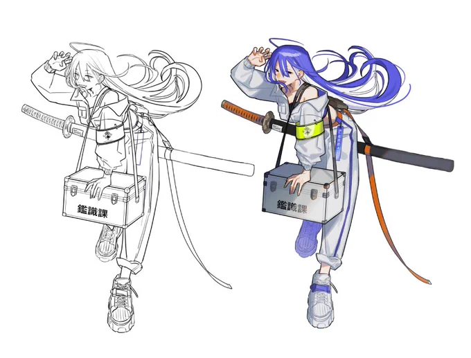 線と塗りのやつ 最近?の刀娘 
