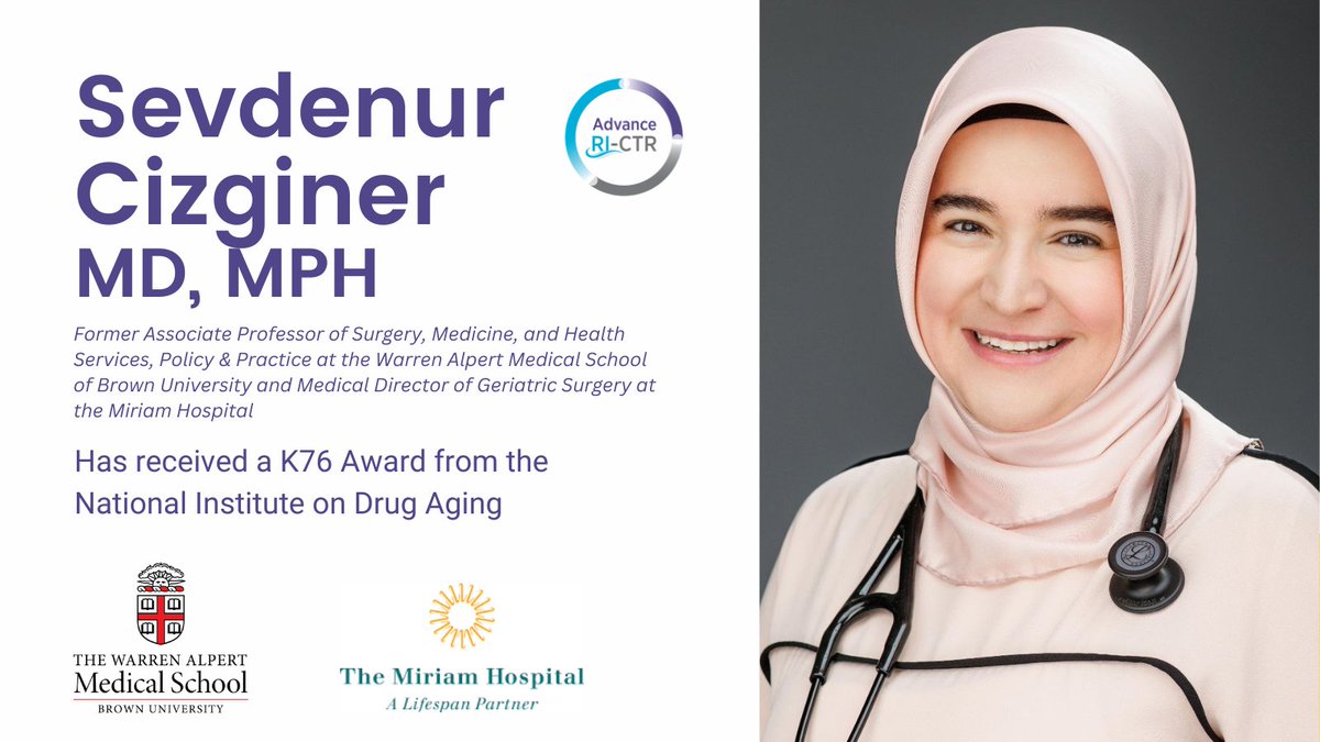 Advance RI-CTR (@advance_ctr) on Twitter photo Congratulations to <a href="/SevdeCizginerMD/">Sevdenur Cizginer, MD, MPH, AGSF</a> on her K76 Award. Read more about Dr. Cizginer’s study: “Optimizing care for older surgical patients: a theory-guided implementation science approach." 🔗bit.ly/3L5JPiK
<a href="/MiriamHospital/">Miriam Hospital</a> <a href="/BrownMedicine/">The Warren Alpert Medical School</a> Congratulations to <a href="/SevdeCizginerMD/">Sevdenur Cizginer, MD, MPH, AGSF</a> on her K76 Award. Read more about Dr. Cizginer’s study: “Optimizing care for older surgical patients: a theory-guided implementation science approach." 🔗bit.ly/3L5JPiK
<a href="/MiriamHospital/">Miriam Hospital</a> <a href="/BrownMedicine/">The Warren Alpert Medical School</a>