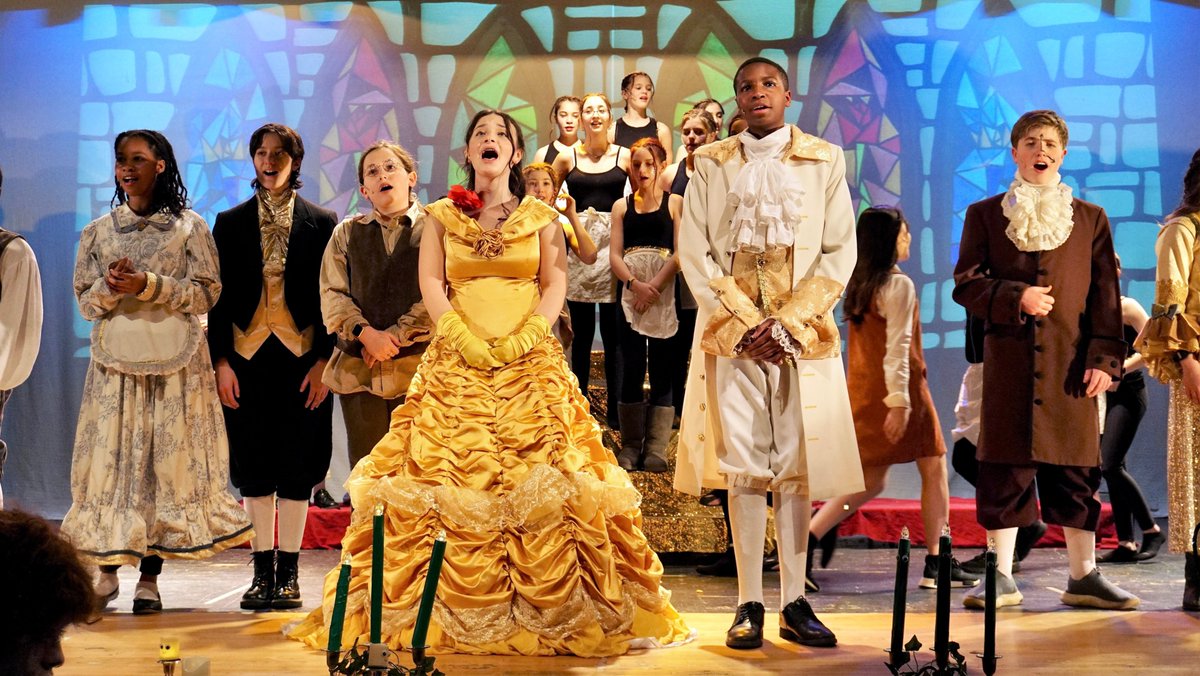 LowerMerionSD's tweet photo. #ArtsEd The @WVMSDragons' theater 🎭 program, Valley TLC, recently took centerstage during 3⃣ outstanding performances of a tale as old as time...Beauty &amp; the Beast! 🌹Great job, Dragons! 🐉 Be our guest and check out the slideshow 📸 here 👉 https://t.co/NExp1wsZh4 https://t.co/0fseik7tF3