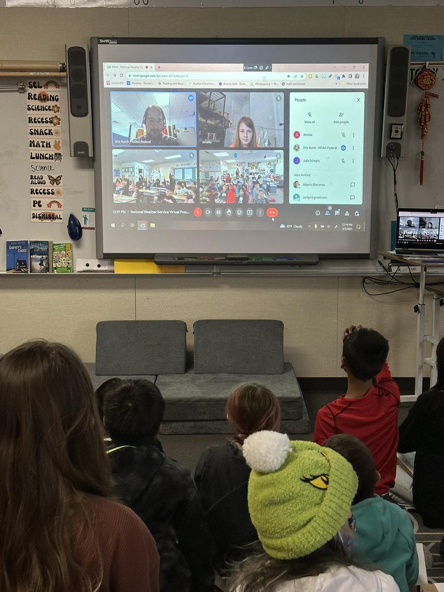 Thank you to Eric from <a href="/NWSSacramento/">NWS Sacramento</a> for taking the time to present to our 3rd grade classes about weather! #virtualfield #STEM