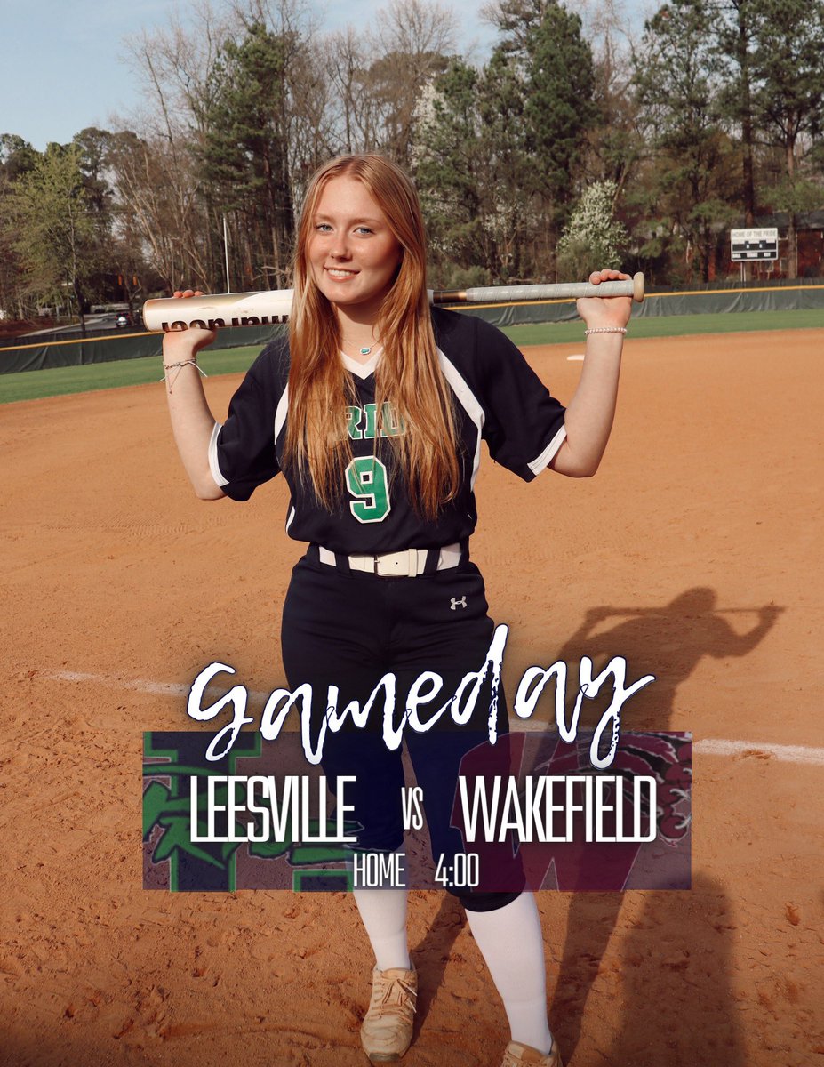 you know what’s coming.. it’s GAME DAY! 

🥎 vs. Wakefield
📍Leesville Rd
🗓️Today, 3/8
⏰4:00 pm

Come out and support your pride!!💚💙