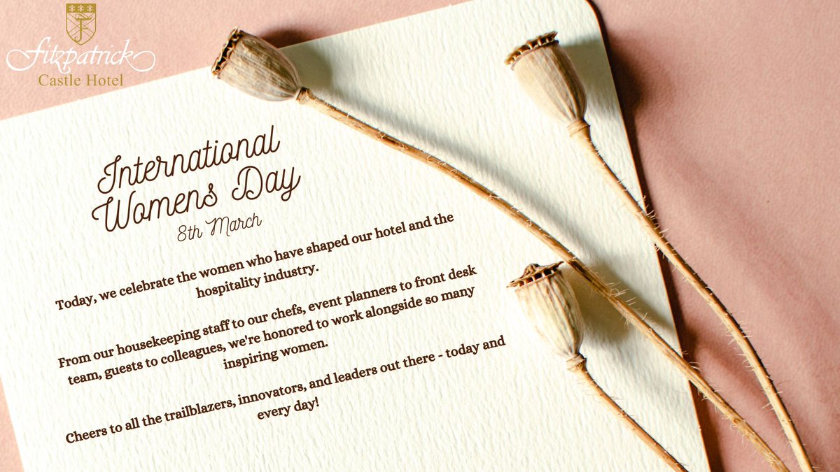 Today, on International Women's Day, we celebrate the incredible women who drive the success of our hotel and the hospitality industry as a whole!
#InternationalWomensDay #WomenAtWork #GenderEquality #FitzpatrickCastleHotel #WomenEmpowerment #WomenLeaders #IWD2023