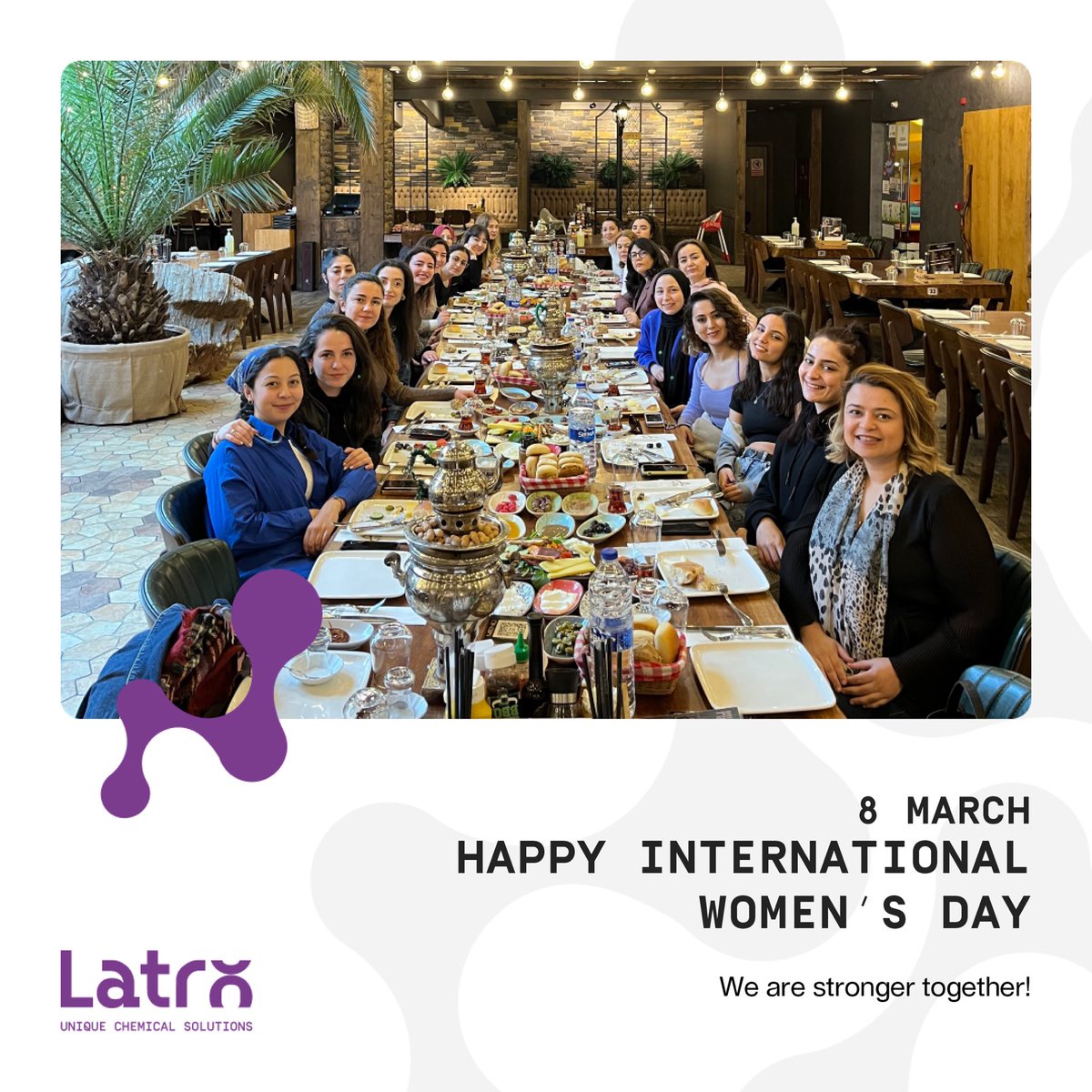 LatroKimya's tweet photo. 💫 Birlikte güçlüyüz

8 Mart Dünya Emekçi Kadınlar Günü Kutlu Olsun 🌻🙏

💫 We are stronger together

Happy International Women's Day🌻🙏

#womensday#internationalwomensday#iwd2023#kadınlargünü2023#toplumsalcinsiyeteşitliği#targetgenderequality https://t.co/fZx1X5K9PO
