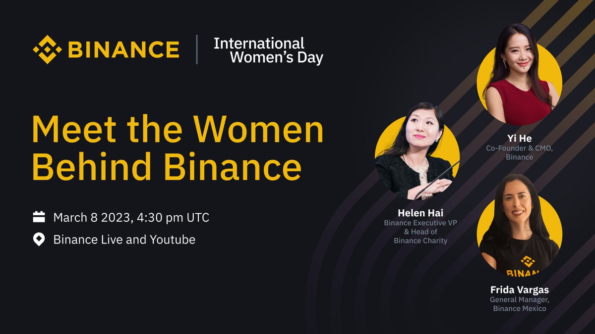 We're live for #InternationalWomensDay with @Heyibinance! Lets #BuildTogether, tune in to our #Binance Live below. binance.com/en/live/video?…