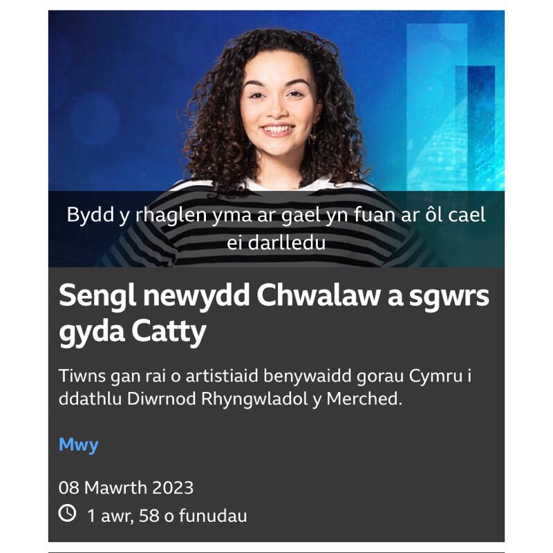 Chwalaw (@chwalaw_music) on Twitter photo Diolch <a href="/mirainiwerydd/">Mirain Iwerydd</a> am ddewis ‘Dim Arwyr’ fel TRACBOETH 🔥 wythnos yma! Edrych ‘mlaen i’r sioe heno am 7yh ar <a href="/bbcradiocymru/">Radio Cymru</a> 📻 Neu gwrandwch yn ôl ar <a href="/BBCSounds/">BBC Sounds</a> #Tracboeth Diolch <a href="/mirainiwerydd/">Mirain Iwerydd</a> am ddewis ‘Dim Arwyr’ fel TRACBOETH 🔥 wythnos yma! Edrych ‘mlaen i’r sioe heno am 7yh ar <a href="/bbcradiocymru/">Radio Cymru</a> 📻 Neu gwrandwch yn ôl ar <a href="/BBCSounds/">BBC Sounds</a> #Tracboeth