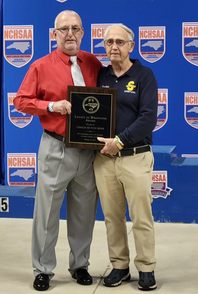 Congratulations to our 2nd Legacy in Wrestling Award winner Mr. Butch Ross.  Award presented by Mr. Bill Mayhew