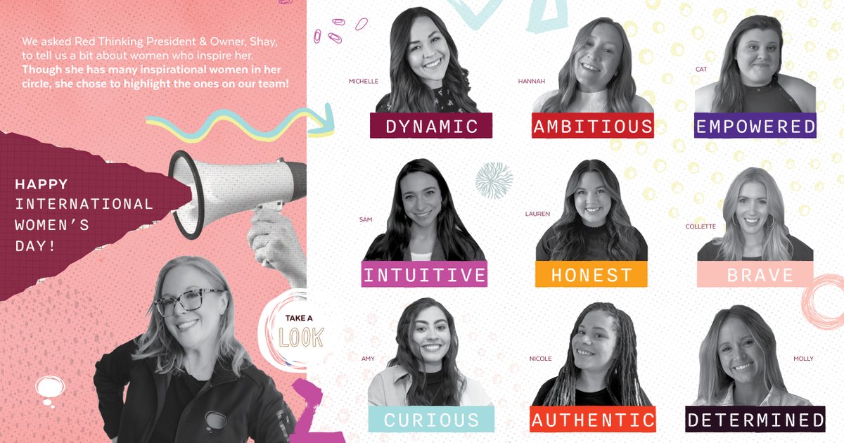 For #InternationalWomensDay, we asked #RedThinking President &amp; Owner, Shay,  about the women who inspire her most. She chose to highlight the women of Red Thinking!

We are so proud to have a leader who honors, encourages, &amp; lifts up each and every individual on our team.