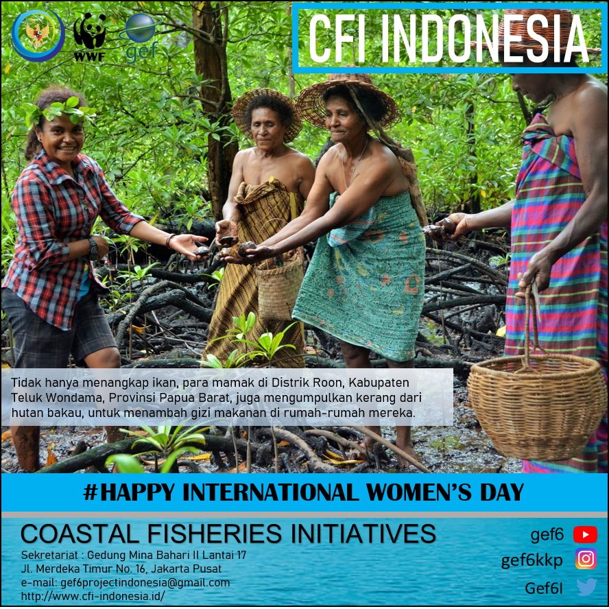 Gef6I's tweet photo. Selamat Hari Perempuan Sedunia, para Perempuan Hebat!

#womensday #CFIgef 
@saktitrenggono @kkpgoid @djpt_kkp @wwf @theGEF https://t.co/pL10pybtcX
