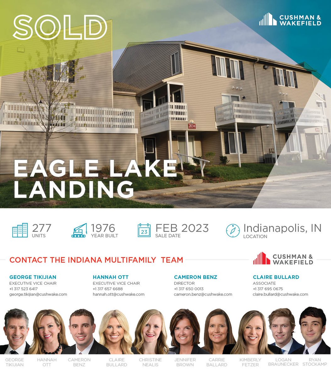 INMultiTeam's tweet image. SOLD:: Eagle Lake Landing, 277 Units

Available Properties: multifamily.cushwake.com/Listings?Statu…

#Multifamily #MultifamilyInvesting #ApartmentInvesting #IndianapolisMultifamily #IndianaMultifamily #MidwestMultifamily #Multihousing #CRE #commercialrealestate