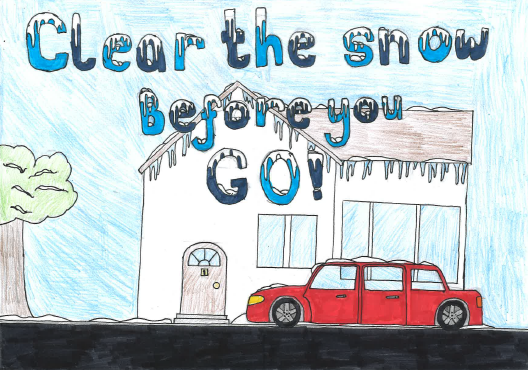 NWTrunkRoads's tweet photo. With there being snow on the ground on some parts of the North West it seems like the perfect time to announce our Winter Competition Runner Ups! 

🎉 Sandy and Sean from Castlehill Primary School! 

Take some advice from Sandy &amp; Sean and follow their slogan! https://t.co/2PeAWKHNwg