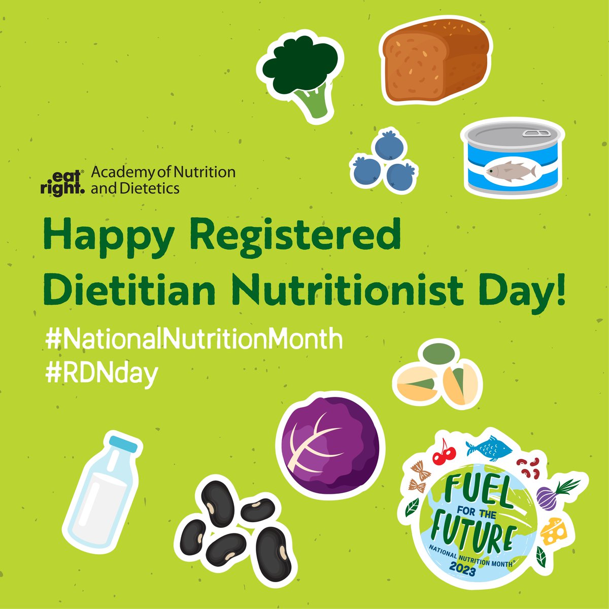 Today we celebrate Registered Dietitian Nutritionist Day and thank those who provide indispensable food and nutrition services worldwide! 
Learn more about #RDNday: sm.eatright.org/RDNday
#NationalNutritionMonth