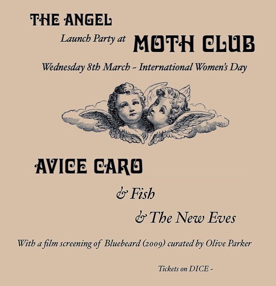It's your last chance to get a cheaper advance ticket for tonight’s @Moth_Club show with Avice Caro, Fish and The New Eves + Bluebeard (2009) screening: link.dice.fm/S9550d937a9b Listen to Avice Caro's beautiful new single now: youtube.com/watch?v=DxJBIX…