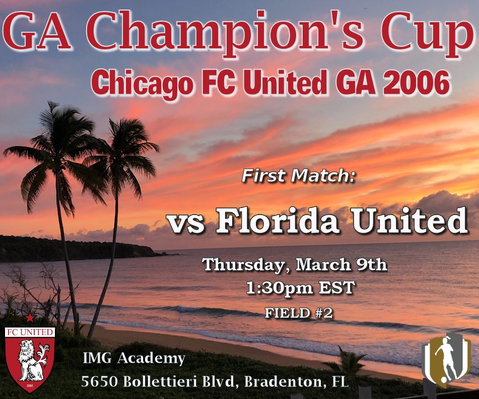 🛫🛫🛫
Wheels up today for game one tomorrow!  
Make your plans now to come see us play!

<a href="/ChicagoFCUnited/">Chicago FC United</a> 
<a href="/GAcademyLeague/">Girls Academy</a> 
<a href="/ImYouthSoccer/">ECNL/GA/Recruiting/College Soccer</a> 
<a href="/ImCollegeSoccer/">College Soccer Truth ™</a> 
<a href="/PrepSoccer/">Prep Soccer ⚽️</a>