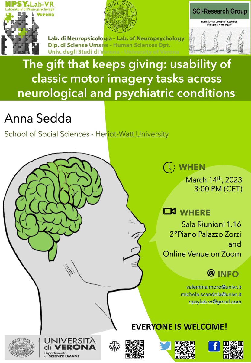 Happy to share the invitation to our next NPSY.Lab-VR meeting held by <a href="/AnnaSedda/">Anna Sedda</a> #SocialNeuroscience #motorimagery