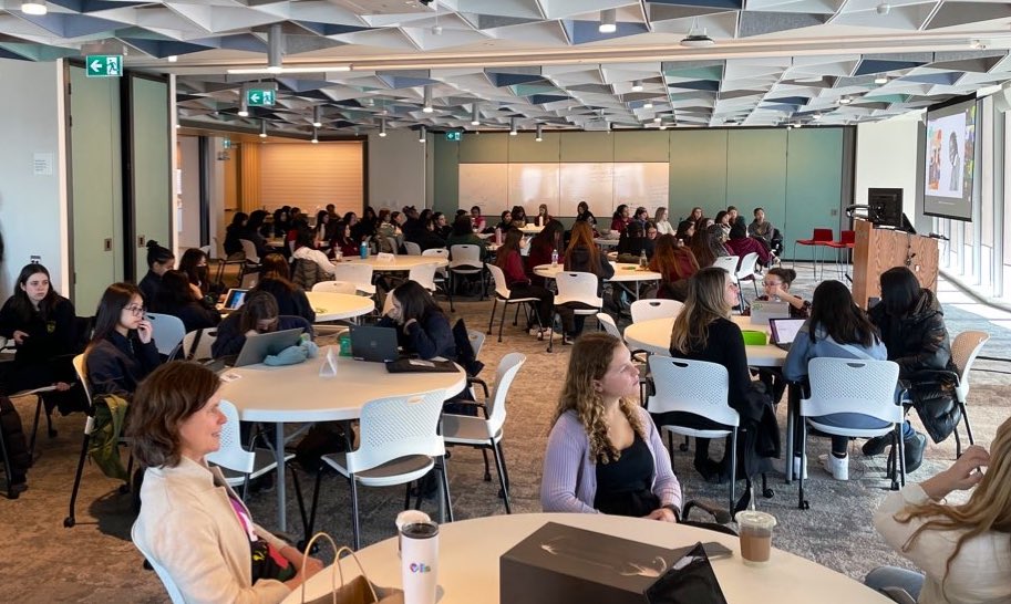FCLEdu's tweet photo. The best way to celebrate #InternationalWomansDay? At #DigiGirlz #TransformTheNorm event talking programming and STEM with 90 students! https://t.co/kkE1CnDL9B